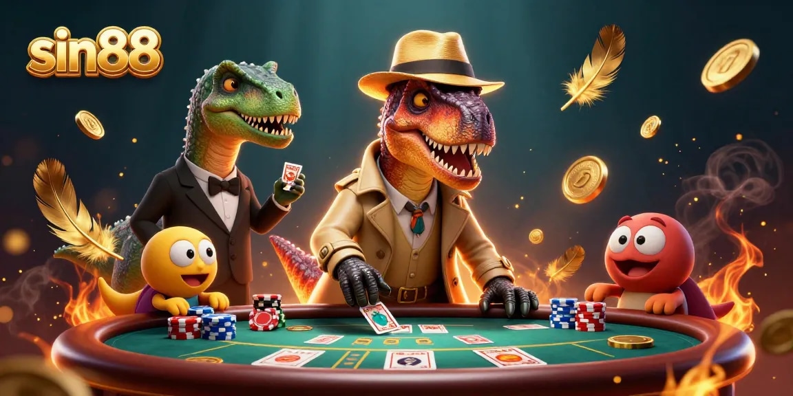 Experience dynamic betting action with sin88 at a lively blackjack table featuring colorful characters.