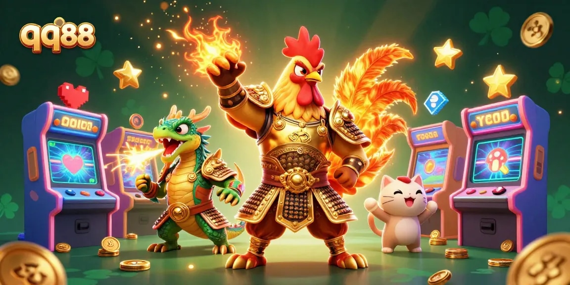 Engage in thrilling wins at qq88 with vibrant characters amidst dynamic gaming elements.