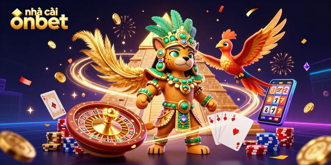 Experience thrilling gameplay at nhà cái onbet with vibrant casino elements in rich 3D illustration.