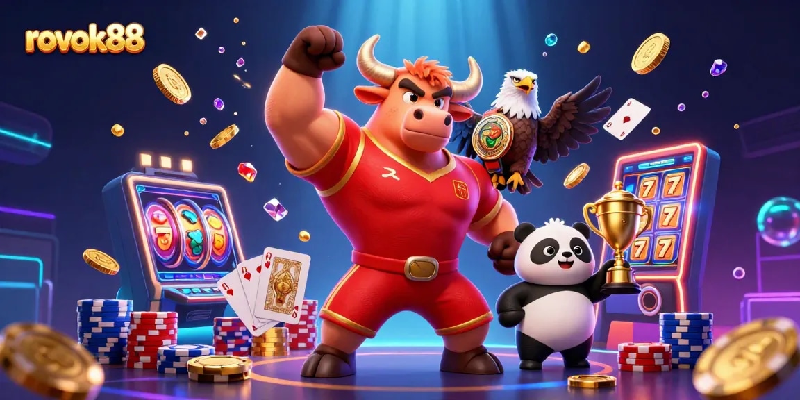 Experience winning with rokok88's slot machines and vibrant gaming elements in a captivating casino scene.