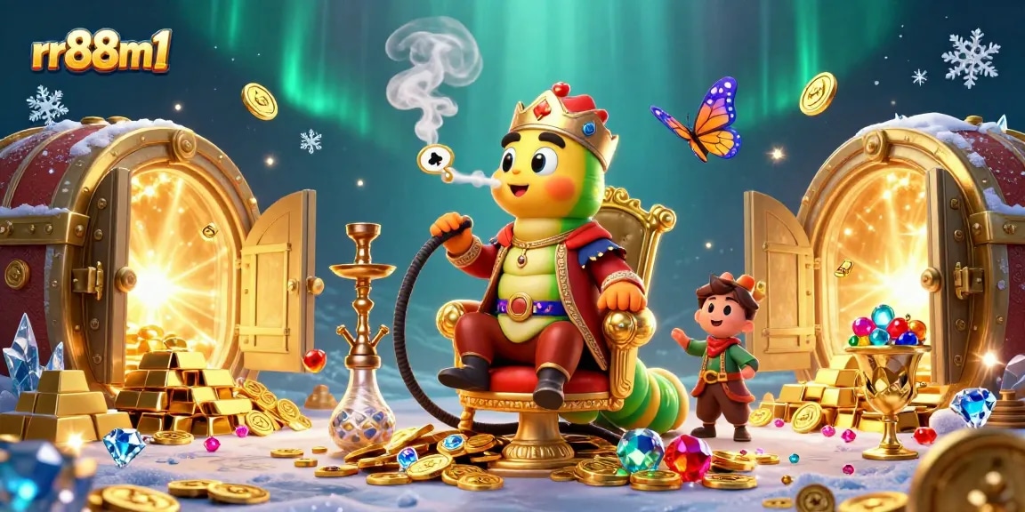 Experience the thrill of rr88m1 with a lavish casino scene featuring vibrant characters and magical elements.