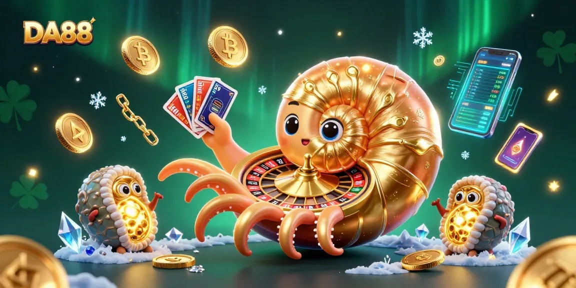 Experience dynamic gambling action with DA88 as the giant nautilus roulette wheel captivates players.