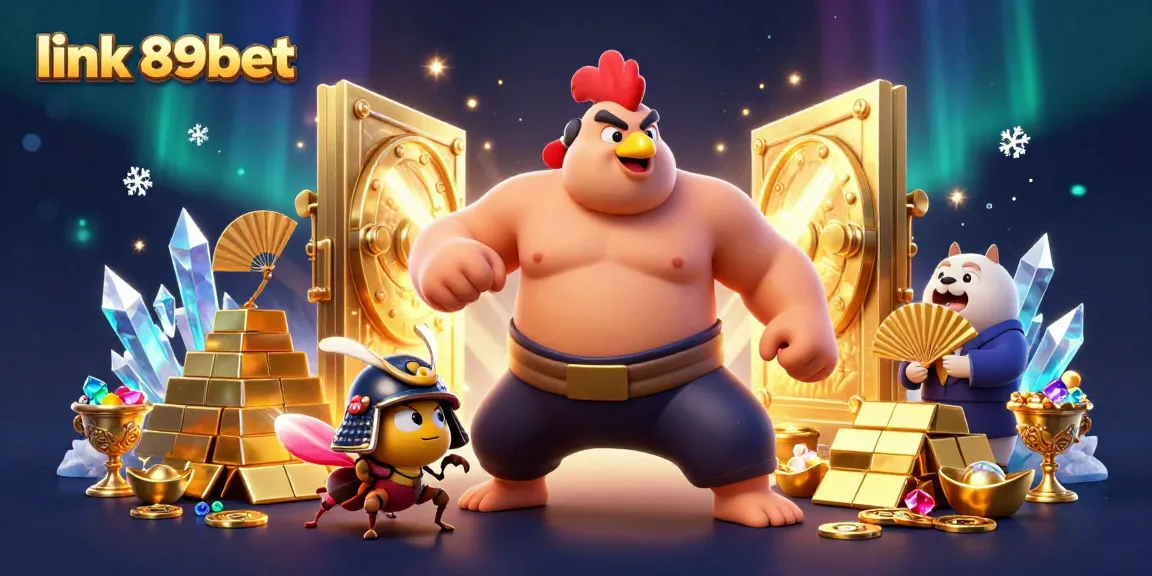 Experience the thrill of betting with link 89bet as a powerful sumo wrestler challenges a fierce samurai cricket in a dazzling casino scene.