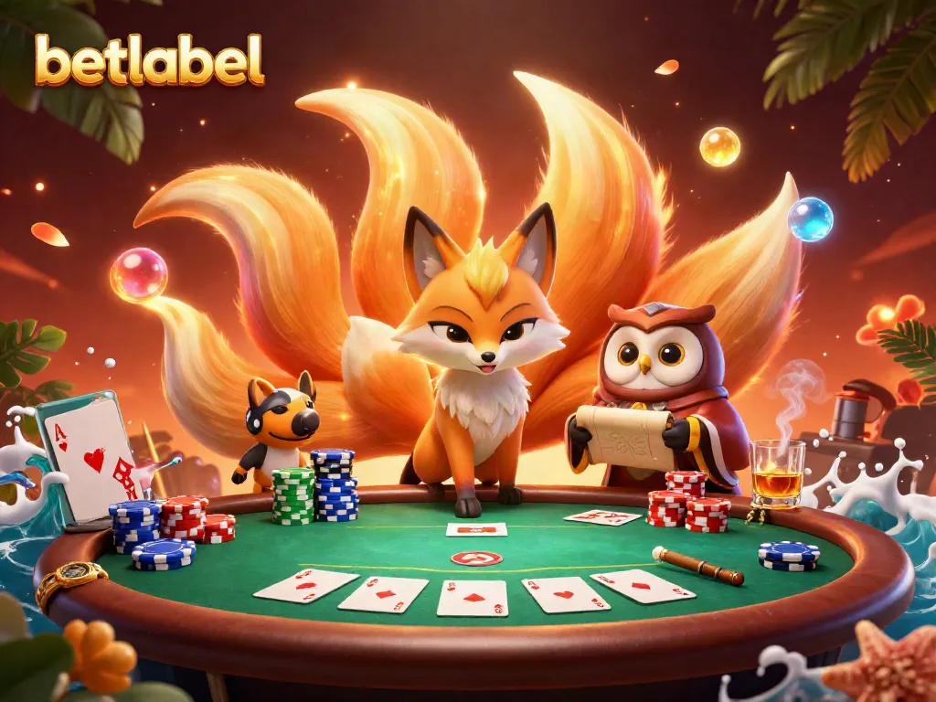 Experience the thrill of betlabel with a vibrant casino scene featuring poker action and mystical characters.