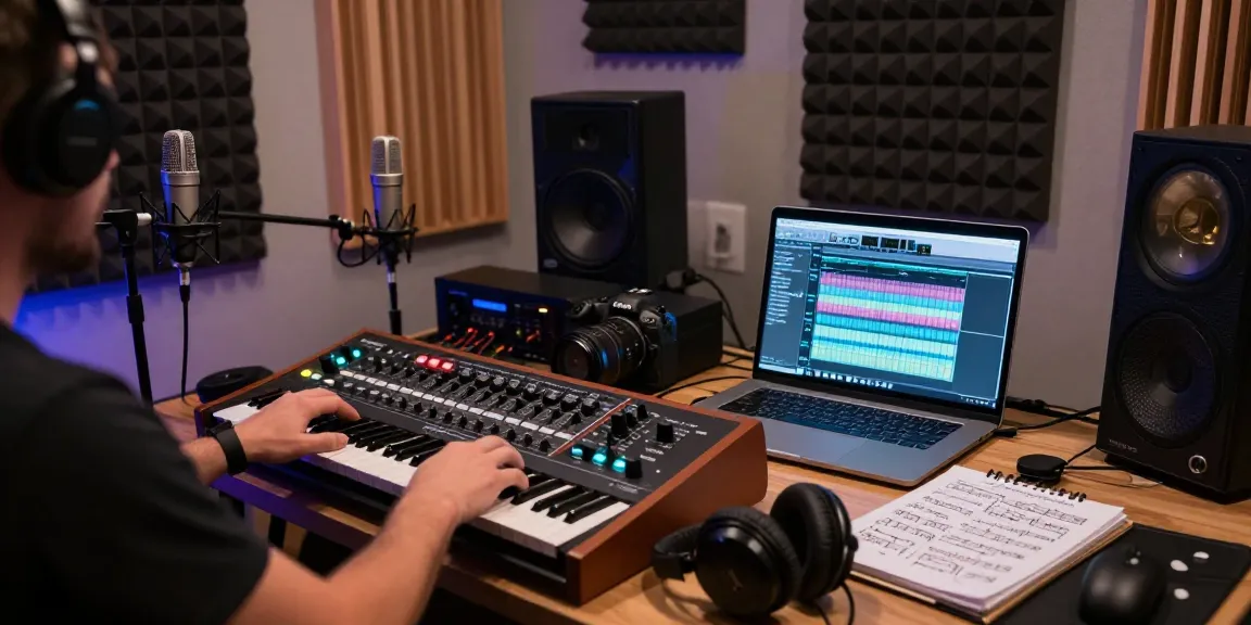 Music engineer using SC88 in a professional music studio with a digital audio workstation