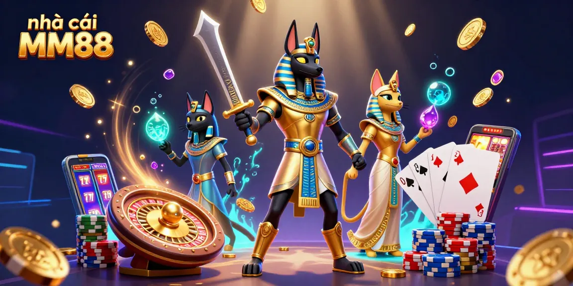 Win exciting prizes at nhà cái MM88 with thrilling casino games featuring Anubis and Bastet.
