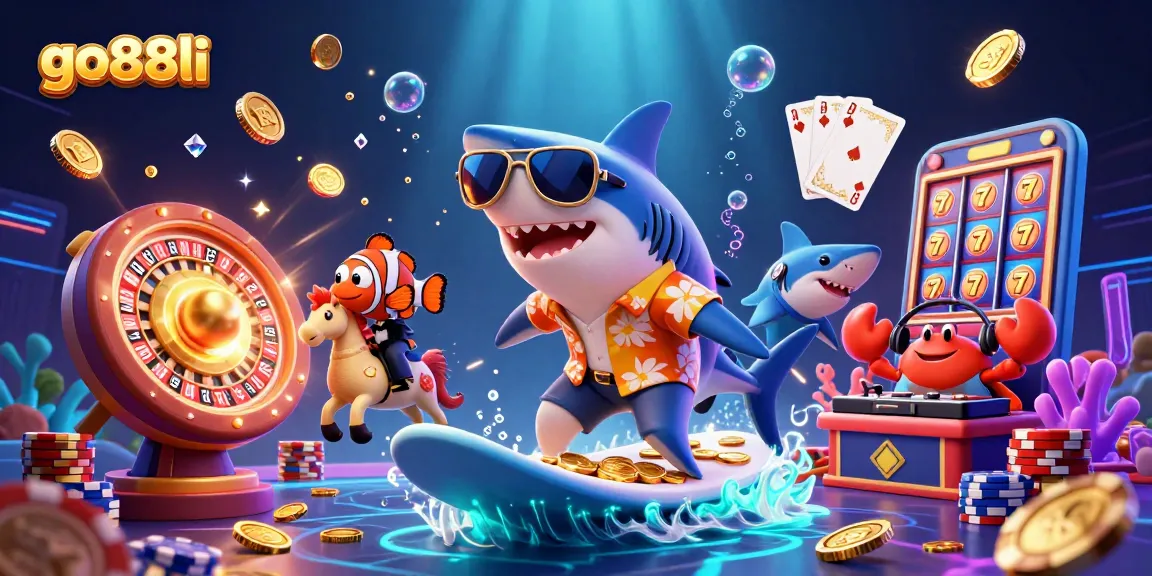 Win big at go88li with 3D cartoon characters enjoying a vibrant casino adventure.