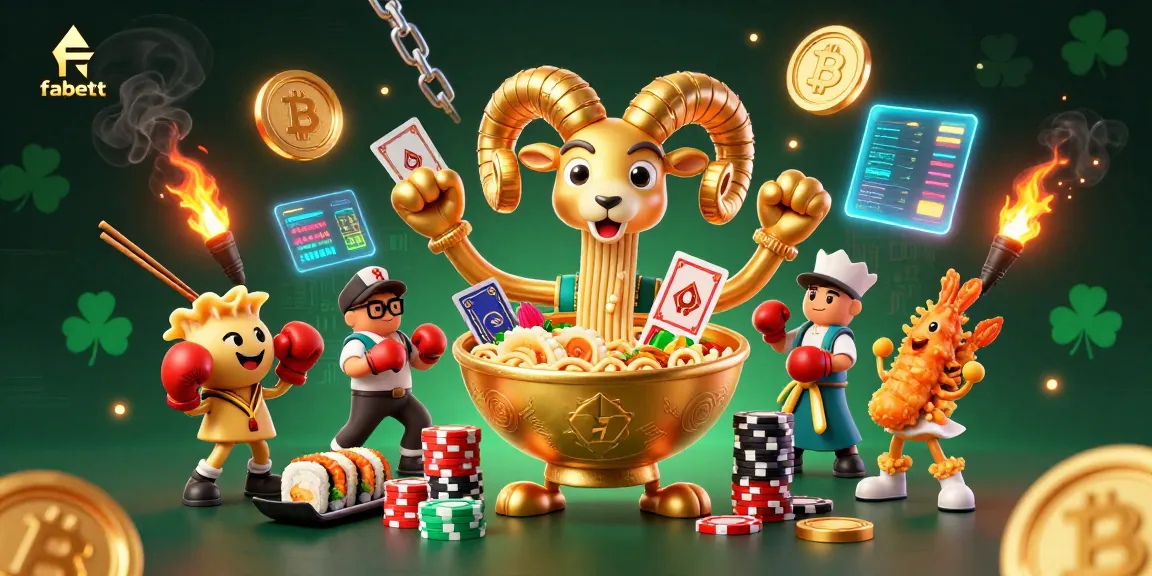 Fabett offers dynamic gameplay in a vibrant casino illustration featuring character-filled casino elements.