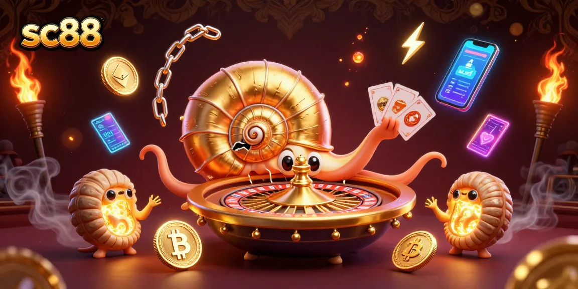 Spin the roulette with sc88's ancient nautilus and glowing ammonites in a vibrant casino scene.