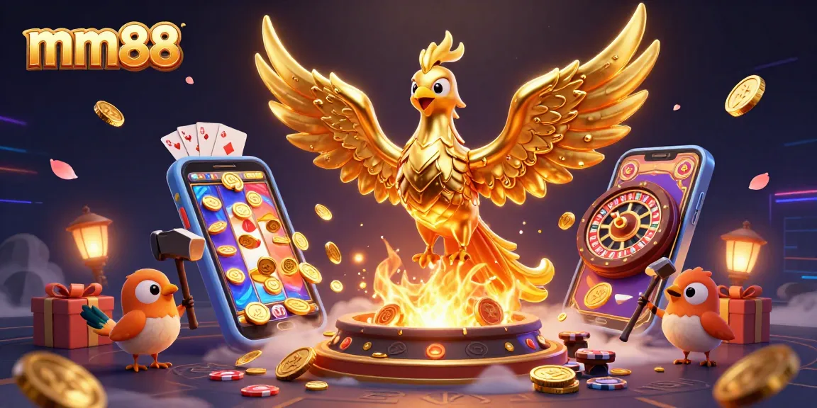 Spin to win with mm88's golden phoenix and dynamic slot game elements in vibrant 3D