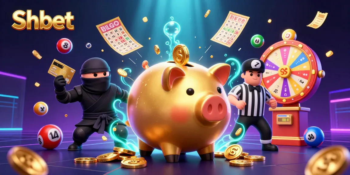 Engage with Shbet's thrilling adventure featuring a vibrant casino-themed illustration overflowing with excitement and rewards.