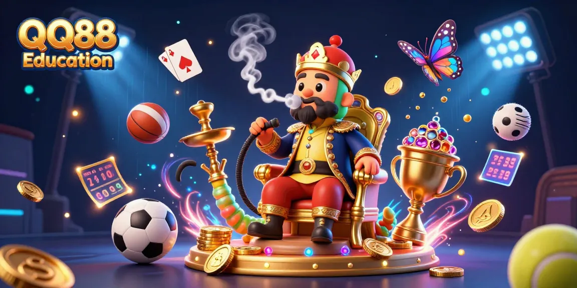 Experience winning strategies with QQ88 Education in a vibrant, engaging casino scene filled with action.