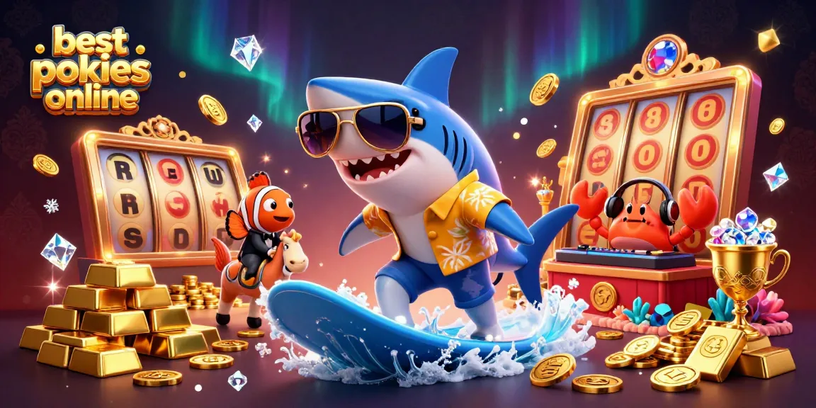 Spin the best pokies online with this vibrant casino scene full of treasures and surprises.