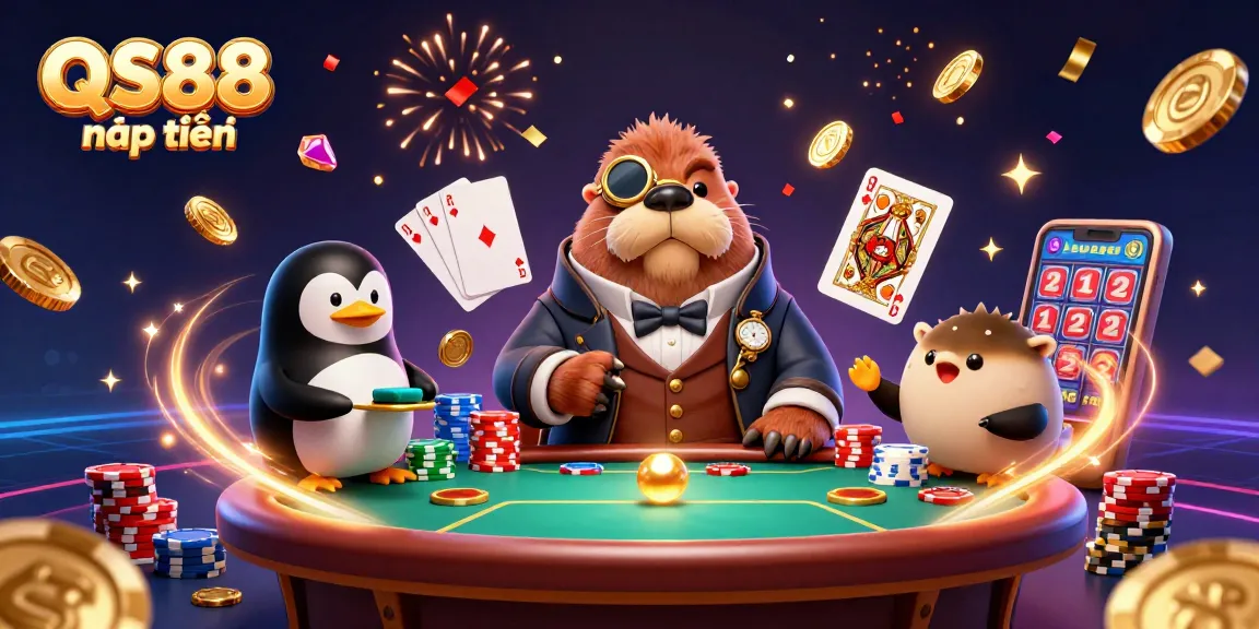 Experience thrilling wins at QS88 nạp tiền with our underwater poker adventure featuring vibrant characters.